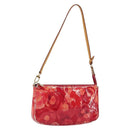 LOUIS VUITTON Vernis Ikat Pochette Accessoires Pouch Red Pink M90042 Auth 144929-1