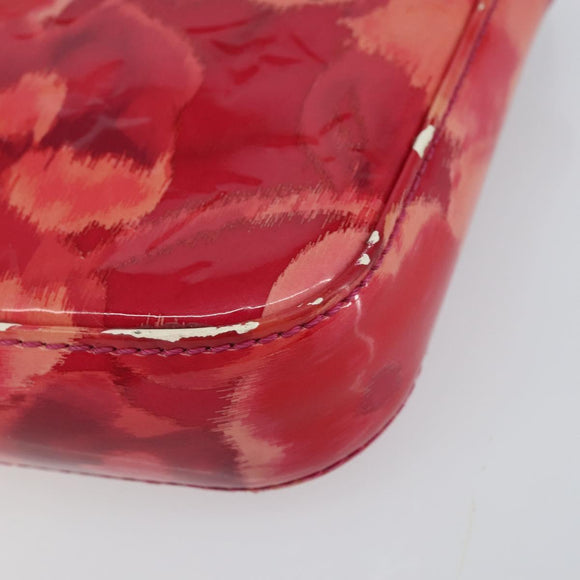 LOUIS VUITTON Vernis Ikat Pochette Accessoires Pouch Red Pink M90042 Auth 144929