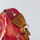 LOUIS VUITTON Vernis Ikat Pochette Accessoires Pouch Red Pink M90042 Auth 144929-18