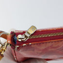 LOUIS VUITTON Vernis Ikat Pochette Accessoires Pouch Red Pink M90042 Auth 144929-9
