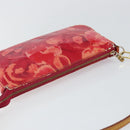 LOUIS VUITTON Vernis Ikat Pochette Accessoires Pouch Red Pink M90042 Auth 144929-6