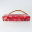 LOUIS VUITTON Vernis Ikat Pochette Accessoires Pouch Red Pink M90042 Auth 144929-5