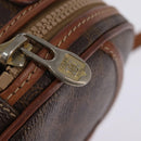 CELINE Macadam Canvas Shoulder Bag PVC Leather Brown Gold Auth 144936-10