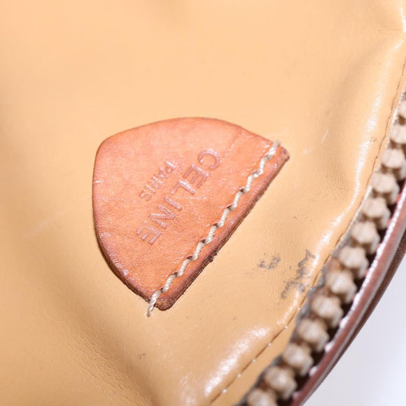 CELINE Macadam Canvas Shoulder Bag PVC Leather Brown Gold Auth 144936