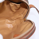 CELINE Macadam Canvas Shoulder Bag PVC Leather Brown Gold Auth 144936-18