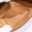 CELINE Macadam Canvas Shoulder Bag PVC Leather Brown Gold Auth 144936-21