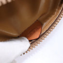 CELINE Macadam Canvas Shoulder Bag PVC Leather Brown Gold Auth 144936-12