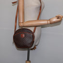 CELINE Macadam Canvas Shoulder Bag PVC Leather Brown Gold Auth 144936-22