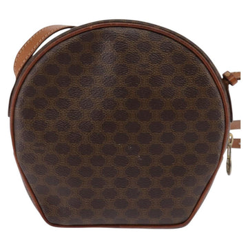 CELINE Macadam Canvas Shoulder Bag PVC Leather Brown Gold Auth 144936 - 0