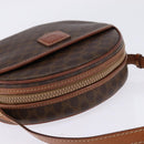 CELINE Macadam Canvas Shoulder Bag PVC Leather Brown Gold Auth 144936-6