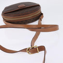 CELINE Macadam Canvas Shoulder Bag PVC Leather Brown Gold Auth 144936-7