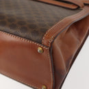 CELINE Macadam Canvas Hand Bag PVC Leather Brown Gold Auth 144937-17