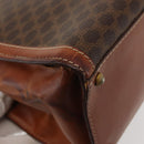 CELINE Macadam Canvas Hand Bag PVC Leather Brown Gold Auth 144937-18