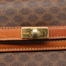 CELINE Macadam Canvas Hand Bag PVC Leather Brown Gold Auth 144937-20