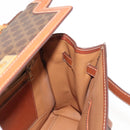 CELINE Macadam Canvas Hand Bag PVC Leather Brown Gold Auth 144937-23