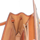 CELINE Macadam Canvas Hand Bag PVC Leather Brown Gold Auth 144937-24