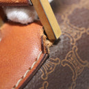 CELINE Macadam Canvas Hand Bag PVC Leather Brown Gold Auth 144937-10