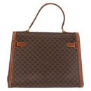CELINE Macadam Canvas Hand Bag PVC Leather Brown Gold Auth 144937-2