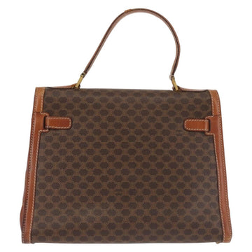 CELINE Macadam Canvas Hand Bag PVC Leather Brown Gold Auth 144937 - 0