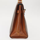 CELINE Macadam Canvas Hand Bag PVC Leather Brown Gold Auth 144937-5