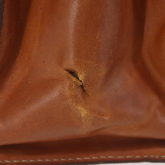 CELINE Macadam Canvas Hand Bag PVC Leather Brown Gold Auth 144937