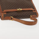 CELINE Macadam Canvas Hand Bag PVC Leather Brown Gold Auth 144937-14