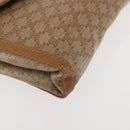 CELINE Macadam Canvas Shoulder Bag PVC Beige Gold Auth 144939-9