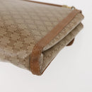 CELINE Macadam Canvas Shoulder Bag PVC Beige Gold Auth 144939-16