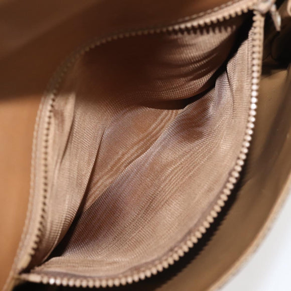 CELINE Macadam Canvas Shoulder Bag PVC Beige Gold Auth 144939