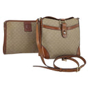 CELINE Macadam Canvas Shoulder Bag PVC Beige Gold Auth 144940-1