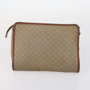 CELINE Macadam Canvas Shoulder Bag PVC Beige Gold Auth 144940-12