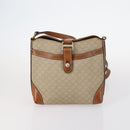 CELINE Macadam Canvas Shoulder Bag PVC Beige Gold Auth 144940-2