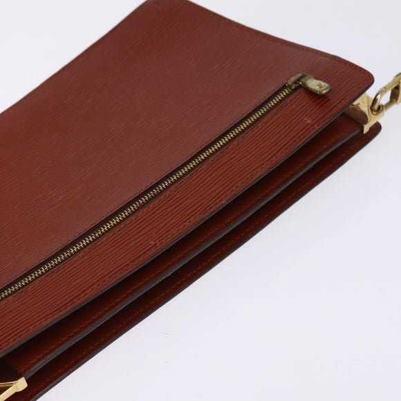 LOUIS VUITTON Epi Angian Clutch Bag Brown M52113 LV Auth 144944