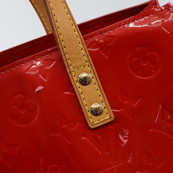 LOUIS VUITTON Monogram Vernis Reade PM Hand Bag Red Rouge M91088 LV Auth 144948