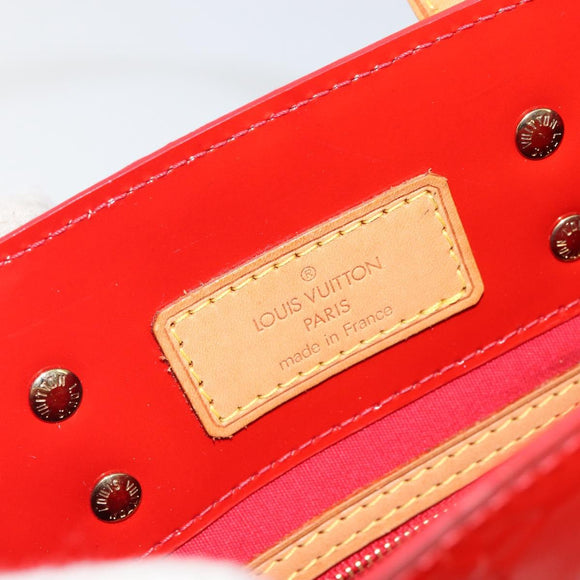 LOUIS VUITTON Monogram Vernis Reade PM Hand Bag Red Rouge M91088 LV Auth 144948