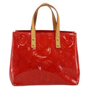 LOUIS VUITTON Monogram Vernis Reade PM Hand Bag Red Rouge M91088 LV Auth 144948-2
