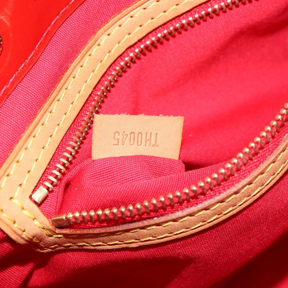LOUIS VUITTON Monogram Vernis Reade PM Hand Bag Red Rouge M91088 LV Auth 144948