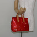LOUIS VUITTON Monogram Vernis Reade PM Hand Bag Red Rouge M91088 LV Auth 144948-22