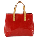 LOUIS VUITTON Monogram Vernis Reade PM Hand Bag Red Rouge M91088 LV Auth 144948-3