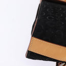 CELINE C Macadam Canvas Shoulder Bag Suede Black Silver Auth 144950-15