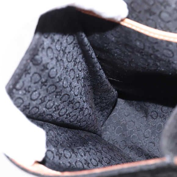 CELINE C Macadam Canvas Shoulder Bag Suede Black Silver Auth 144950