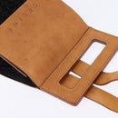 CELINE C Macadam Canvas Shoulder Bag Suede Black Silver Auth 144950-6