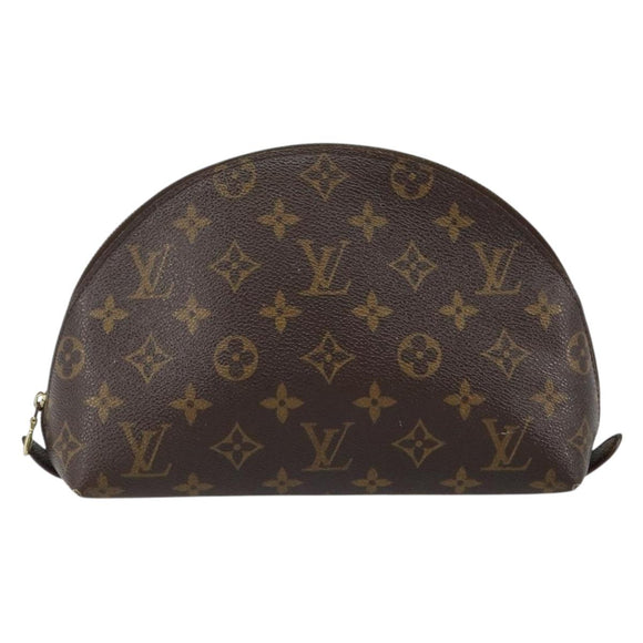 LOUIS VUITTON Monogram Trousse Demi Ronde Cosmetic Pouch M47520 LV Auth 144954