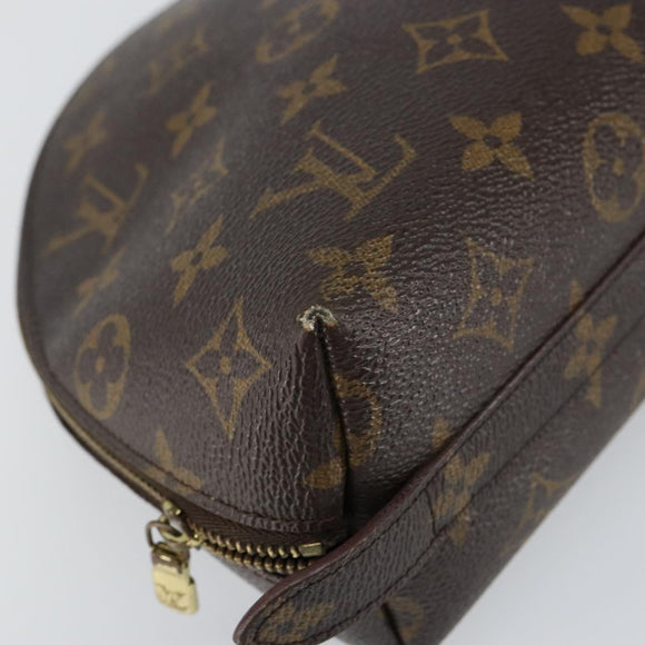 LOUIS VUITTON Monogram Trousse Demi Ronde Cosmetic Pouch M47520 LV Auth 144954