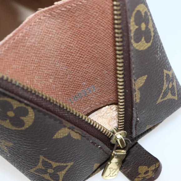 LOUIS VUITTON Monogram Trousse Demi Ronde Cosmetic Pouch M47520 LV Auth 144955