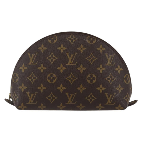 LOUIS VUITTON Monogram Trousse Demi Ronde Cosmetic Pouch M47520 LV Auth 144955
