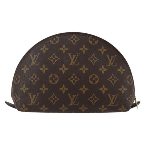 LOUIS VUITTON Monogram Trousse Demi Ronde Cosmetic Pouch M47520 LV Auth 144955