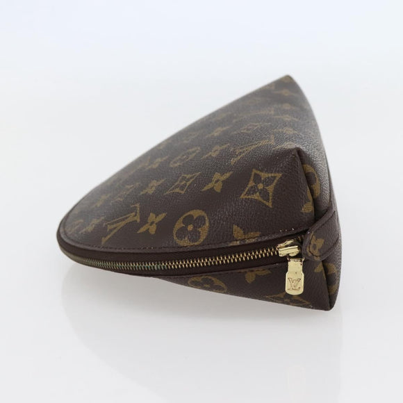 LOUIS VUITTON Monogram Trousse Demi Ronde Cosmetic Pouch M47520 LV Auth 144955