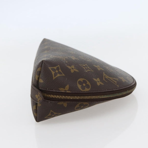 LOUIS VUITTON Monogram Trousse Demi Ronde Cosmetic Pouch M47520 LV Auth 144955