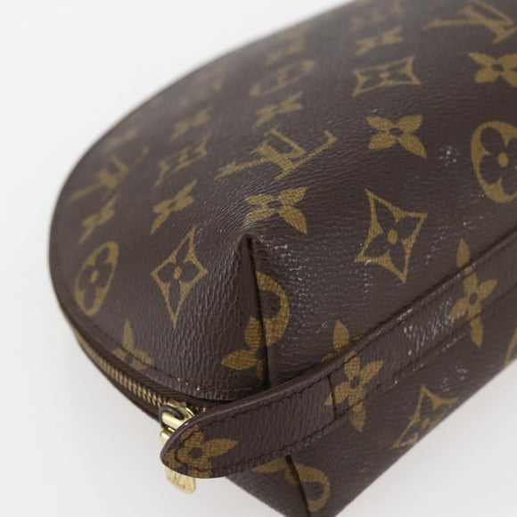 LOUIS VUITTON Monogram Trousse Demi Ronde Cosmetic Pouch M47520 LV Auth 144955